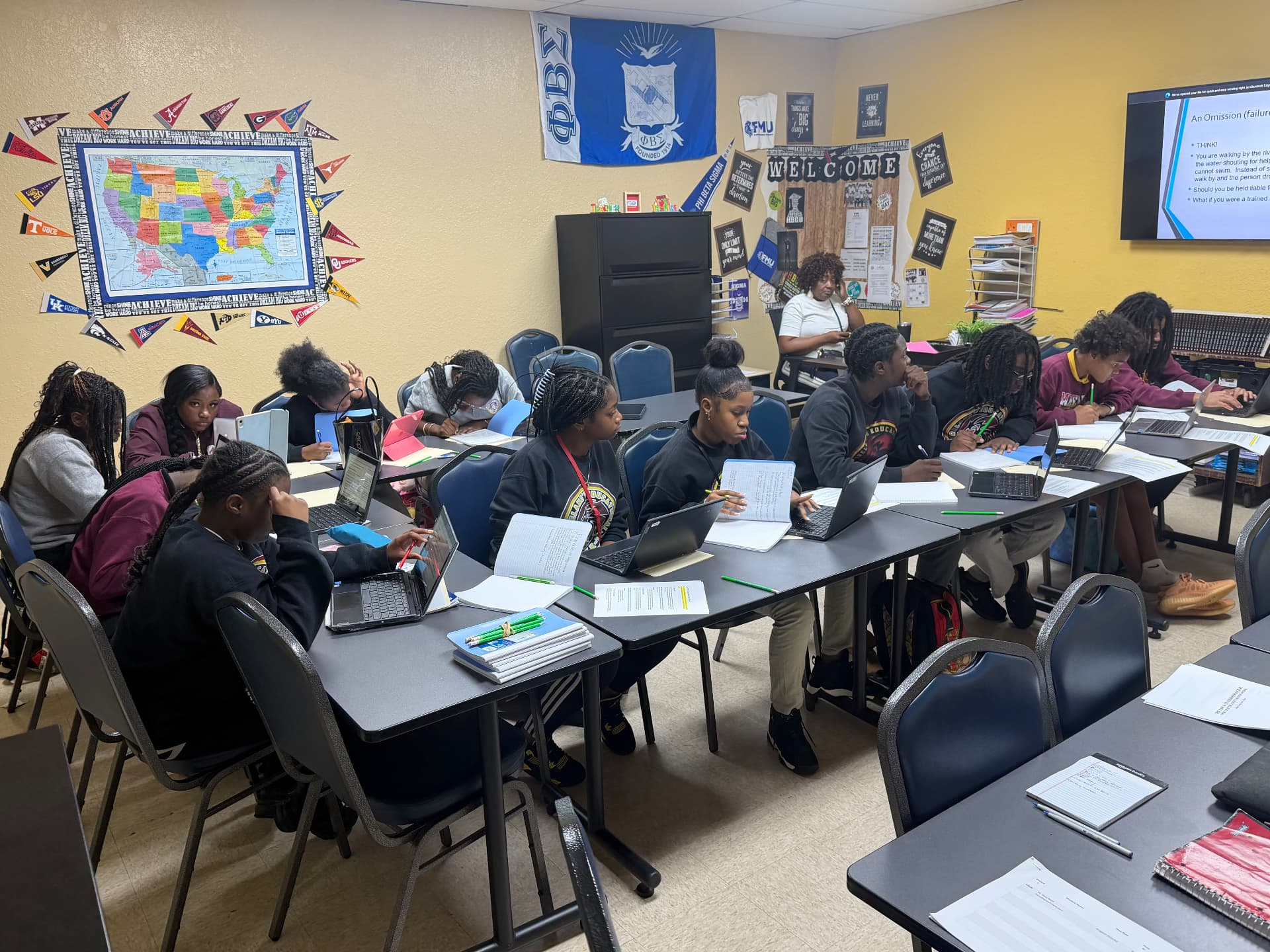 LLS students learning together during in-person class