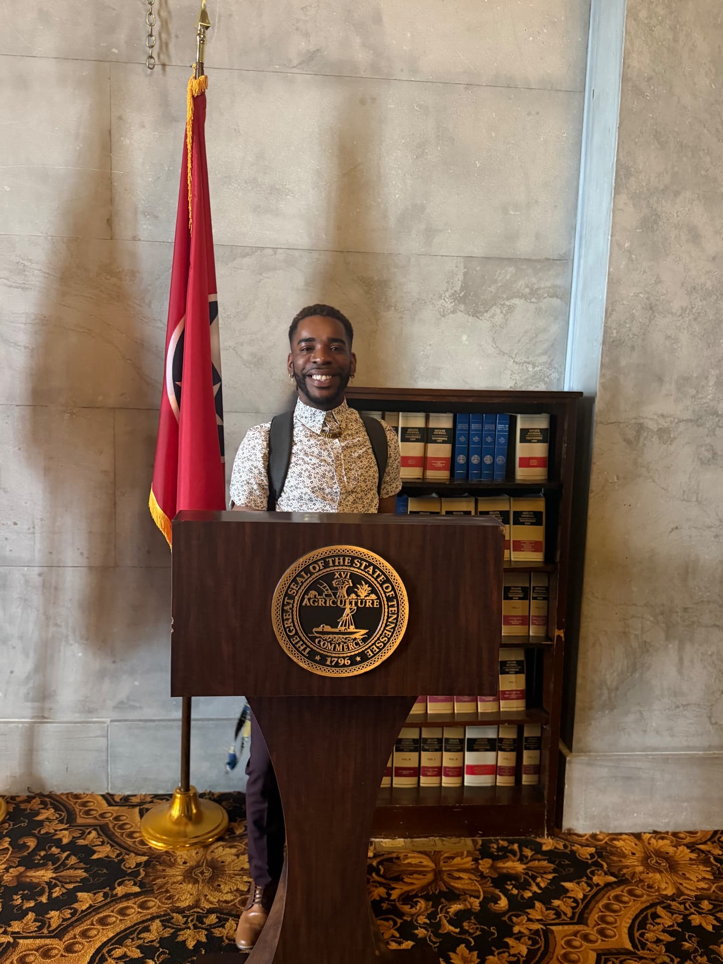 An LLS student at a Tennessee civic learning visit
