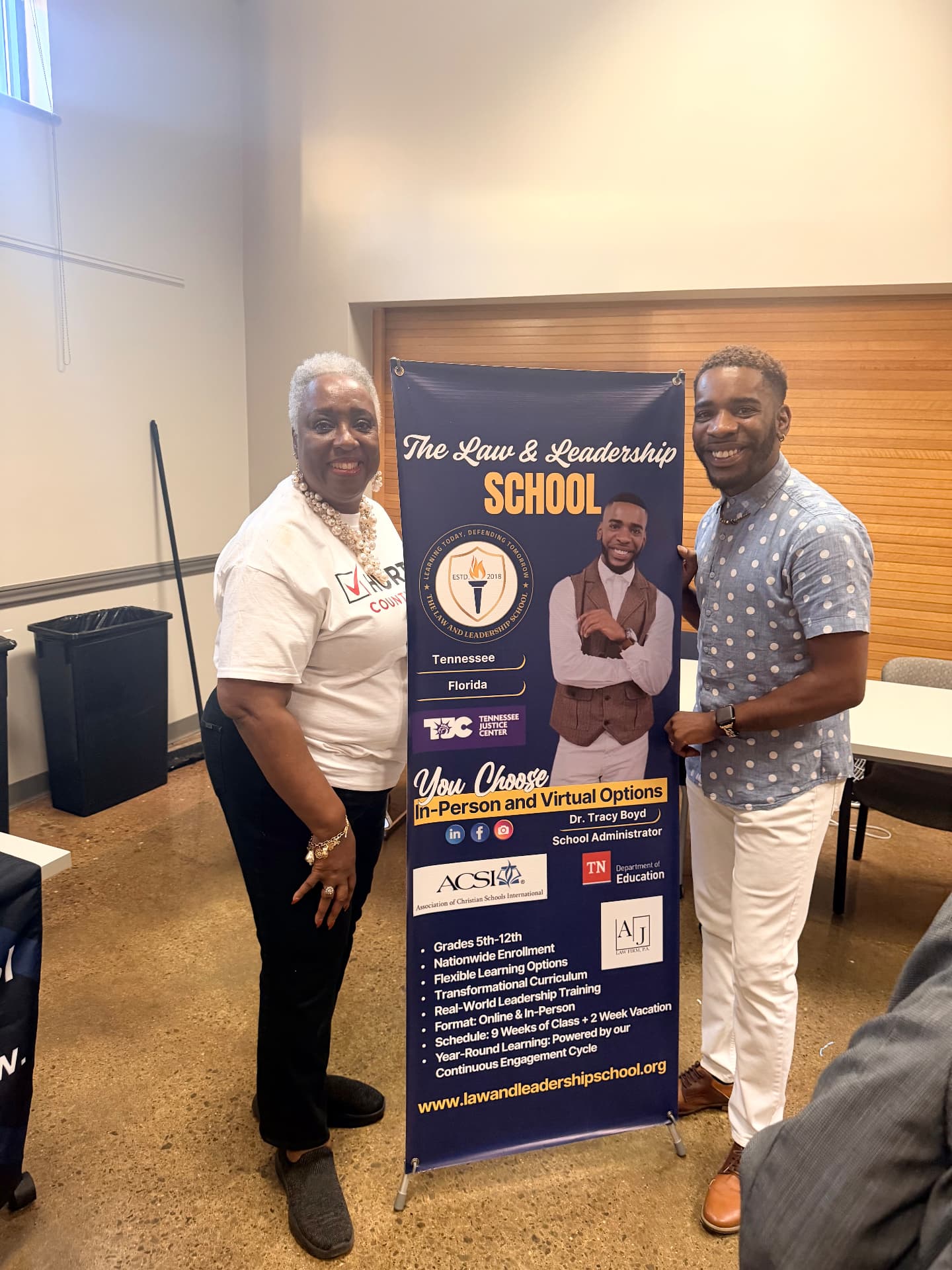 LLS representatives sharing school information at a community event